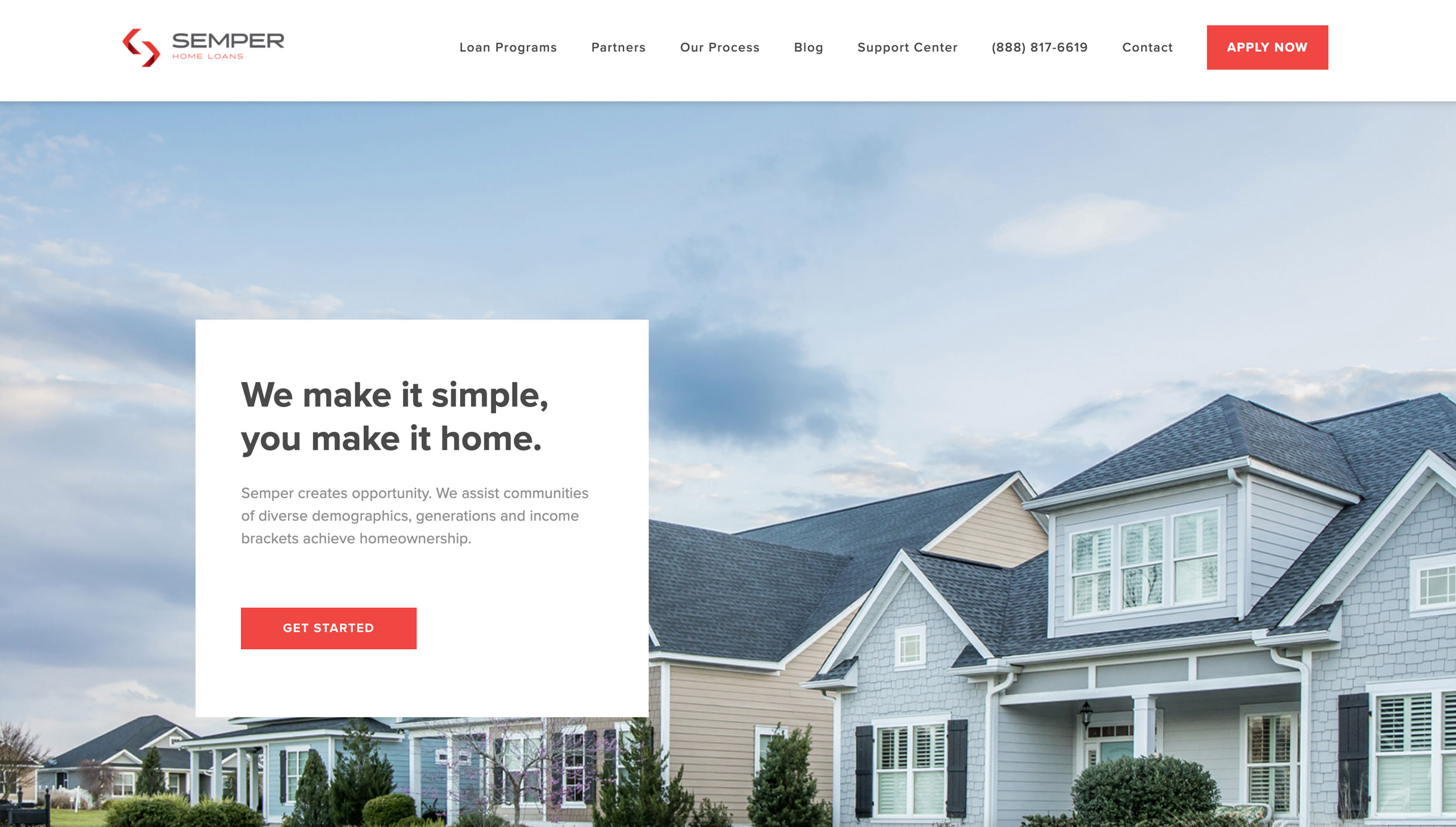 Professional website development for Semper Home Loans from Tony Ciccarone