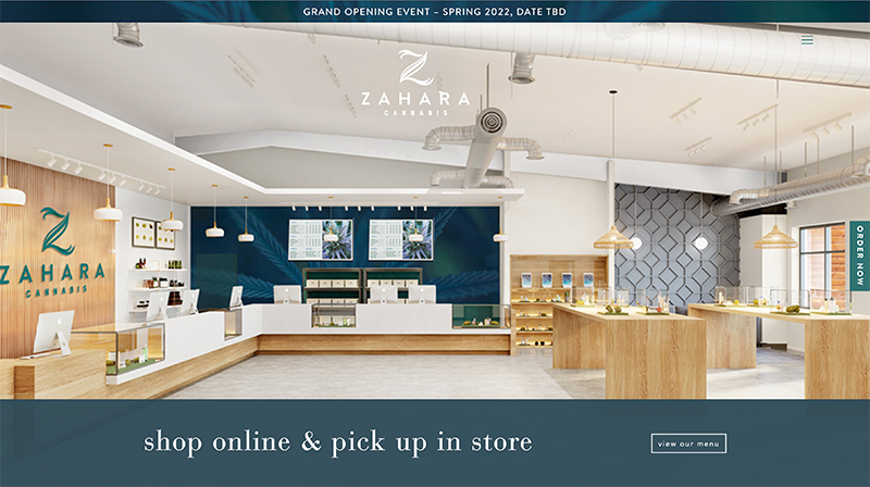 Zahara Cannibis Website Dutchie Development